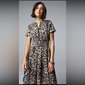 Simply Vera Vera Wang Contrast Leopard Print MIDI Dress